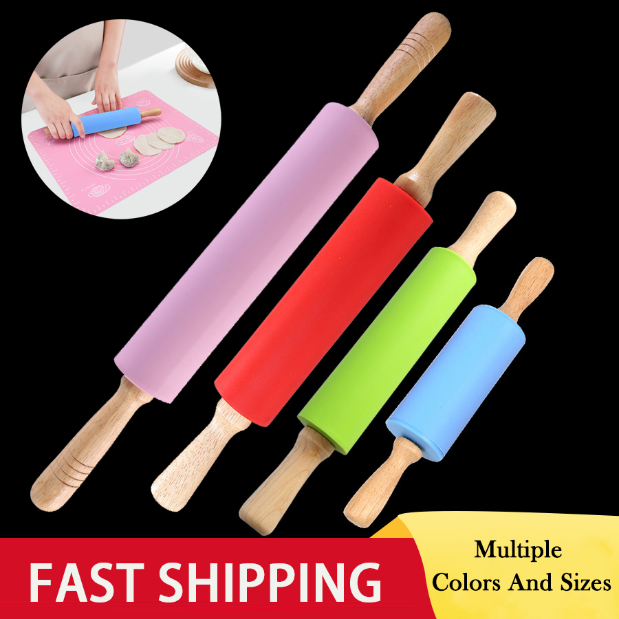Kitchen Roller Baking - Non-Stick Wooden Handle Pin Pastry Dough