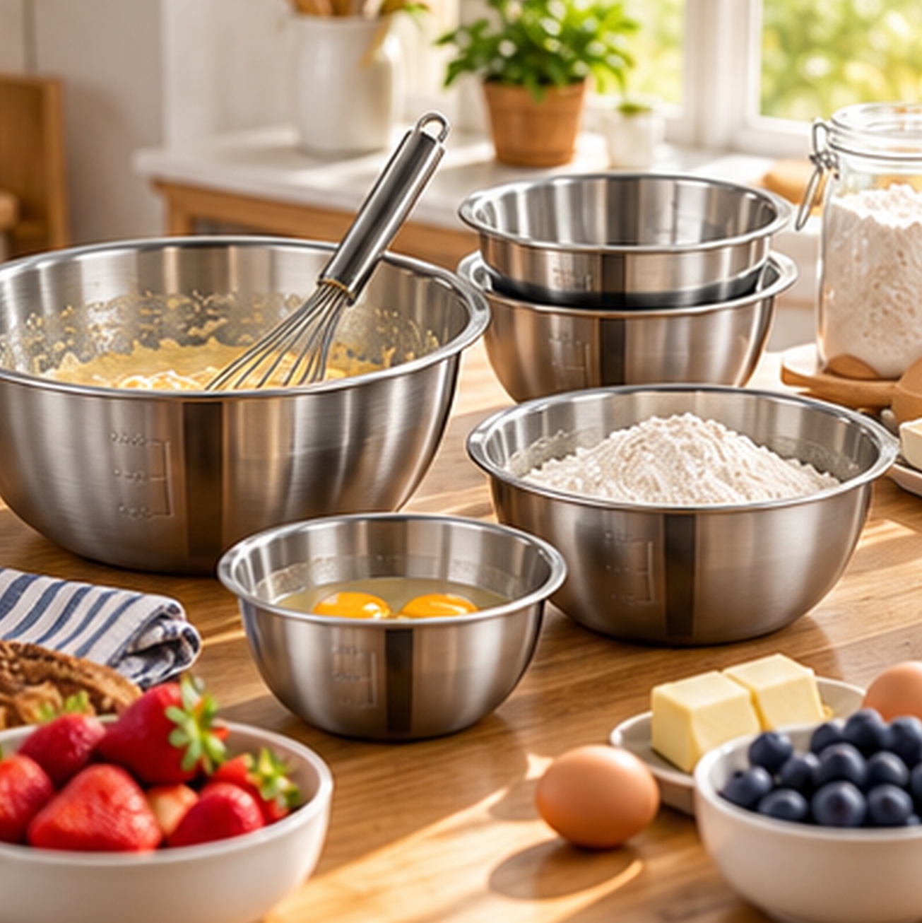 5 Piece Stainless Steel Mixing - Baking Kitchen Set 评论和价格