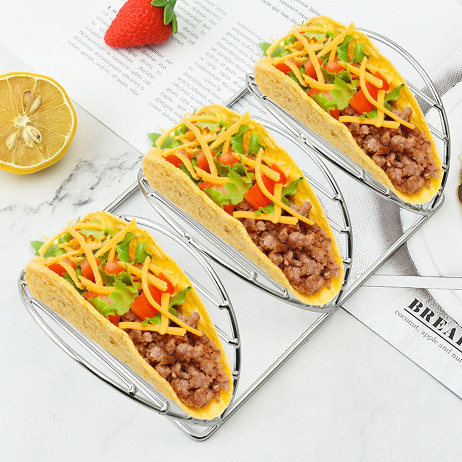 Taco Rack Stand Stainless Stee - Kitchen Baking Rack 评论和价格
